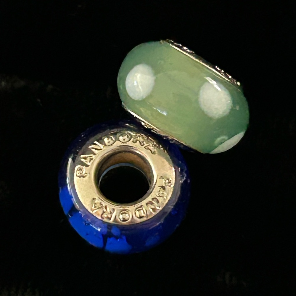 Pandora Blue and Green Charm Duo